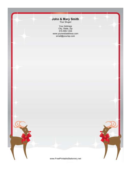 Two Reindeer stationery design