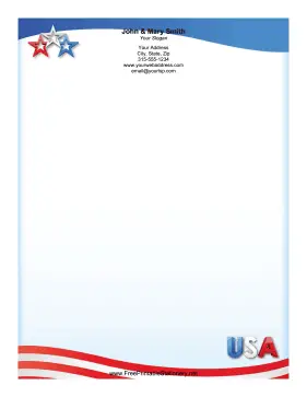 USA Star stationery design
