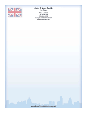 United Kingdom Skyline stationery design