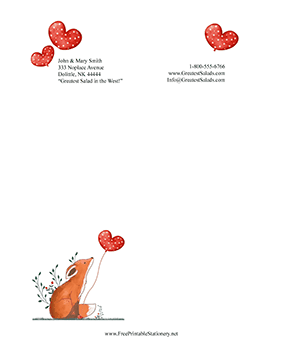 Valentine Fox stationery design