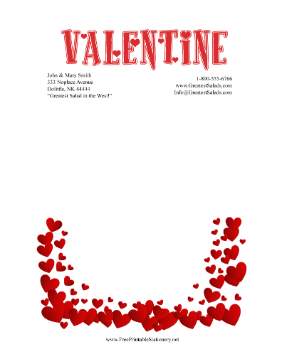 Valentine Hearts stationery design