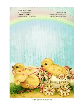 Vintage Easter Chicks stationery design