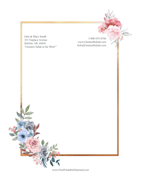 Vintage Flowers stationery design