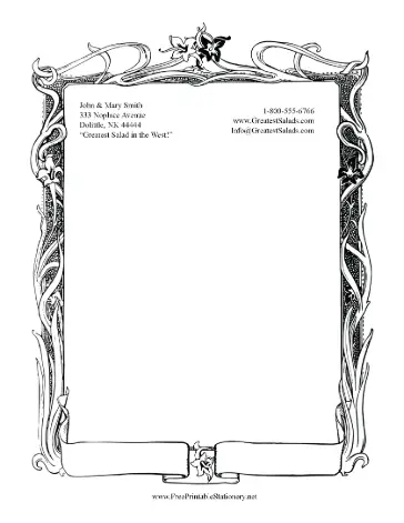 Vintage Vines stationery design