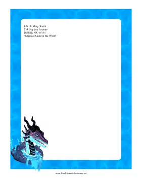 Water Dragon Stationery stationery design