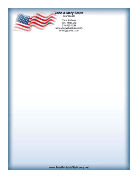 Waving Flag stationery design