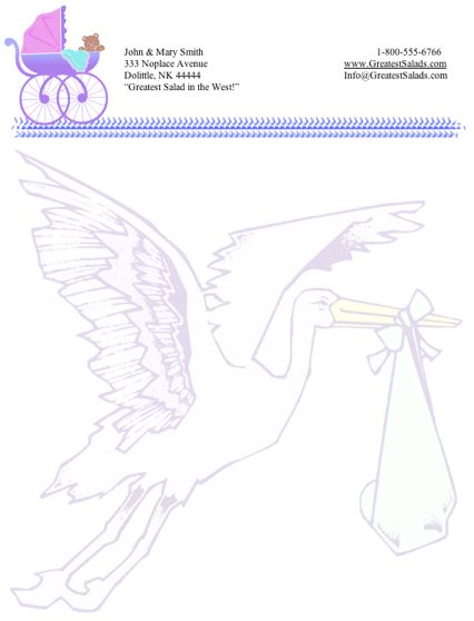 Baby #2 stationery design