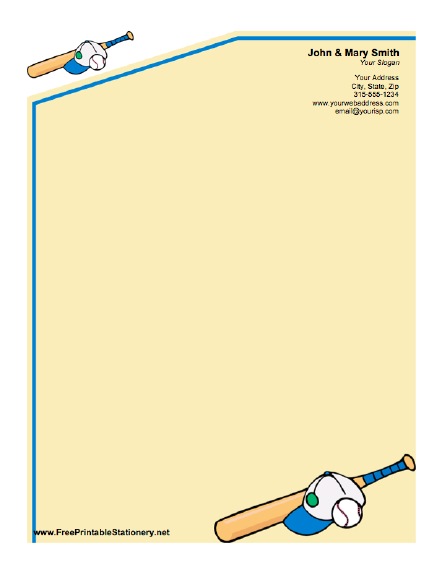 Baseball stationery design