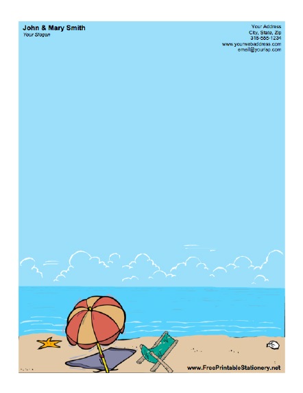Beach Umbrella stationery design
