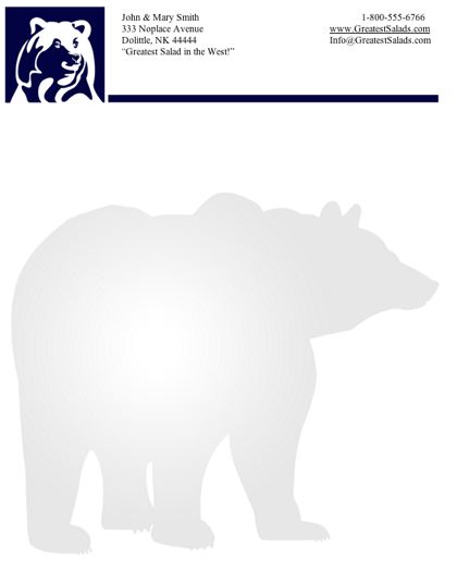 Bear stationery design
