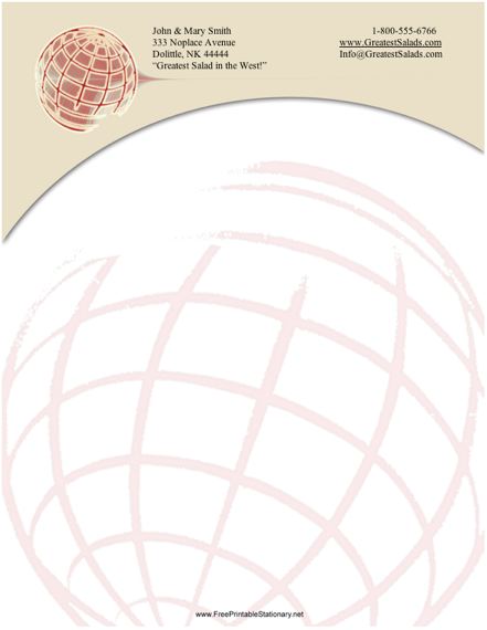Globe stationery design