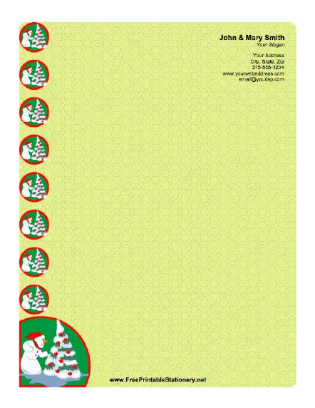 Christmas Snowman stationery design