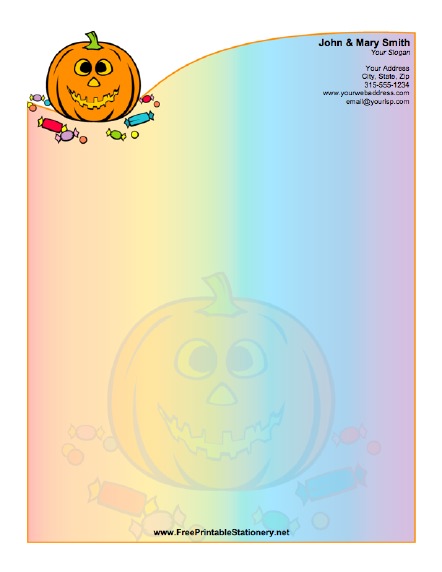 Halloween Jack-o-Lantern stationery design