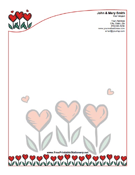 Whimsical Hearts stationery design