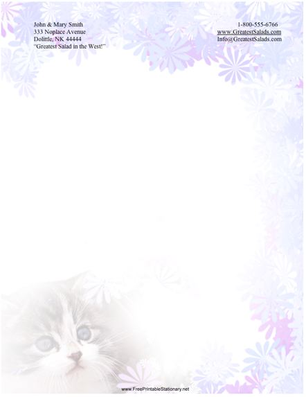 Kitty stationery design