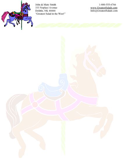 Merry-Go-Round stationery design