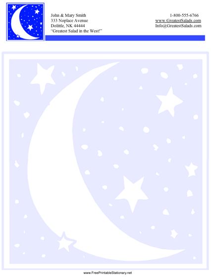 Moon stationery design