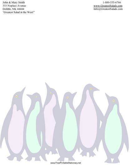Penguins stationery design