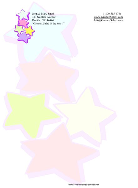 Stars #1 stationery design