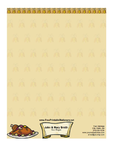 Thanksgiving Turkey stationery design