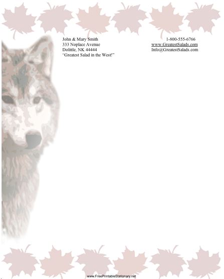 Wolf stationery design
