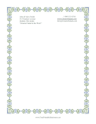 Abstract Peacock Border stationery design