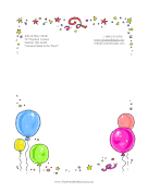 Birthday Balloons stationery design