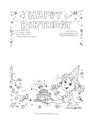 Birthday Girl Celebration Black and White