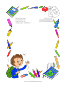 Boy Student School Supplies