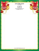 Colorful Ornaments Gold Green Border