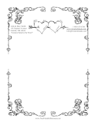 Cupid Hearts Romance Black and White