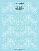Different Sized Crosses Blue Background