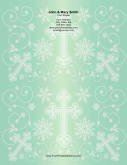 Different Sized Crosses Green Background