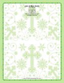 Different Sized Crosses Ornate Green Background