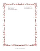 Festive Abstract Border Red stationery design
