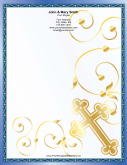Gold Cross Blue Border