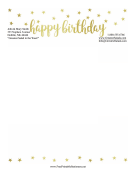 Happy Birthday Stationery Stars