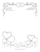 Heart Balloons And Streamers Black and White