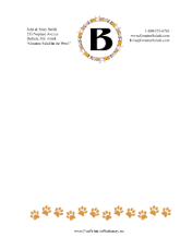 Kid Animal Monogram B stationery design