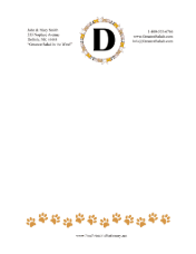 Kid Animal Monogram D stationery design