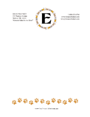 Kid Animal Monogram E stationery design