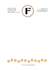 Kid Animal Monogram F stationery design