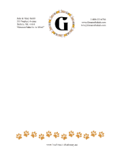Kid Animal Monogram G stationery design