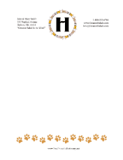 Kid Animal Monogram H stationery design