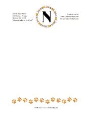 Kid Animal Monogram N stationery design