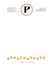Kid Animal Monogram P stationery design