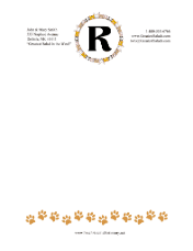 Kid Animal Monogram R stationery design
