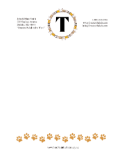 Kid Animal Monogram T stationery design