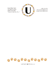 Kid Animal Monogram U stationery design