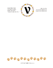 Kid Animal Monogram V stationery design